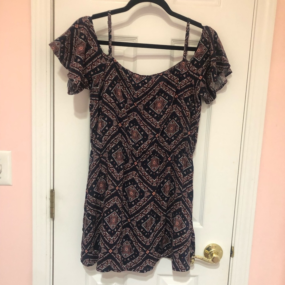 Off the shoulder patterned dress